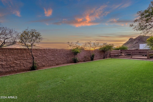 view of yard at dusk