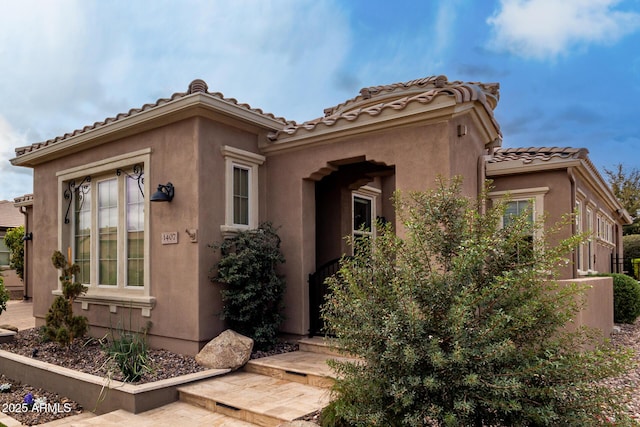 1407 E Artemis Trl, San Tan Valley, AZ 85140 - mediterranean / spanish-style home with stucco siding and a tile roof