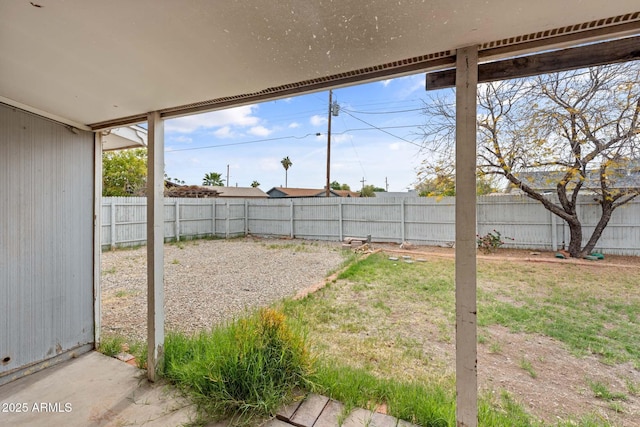 view of yard featuring a fenced backyard