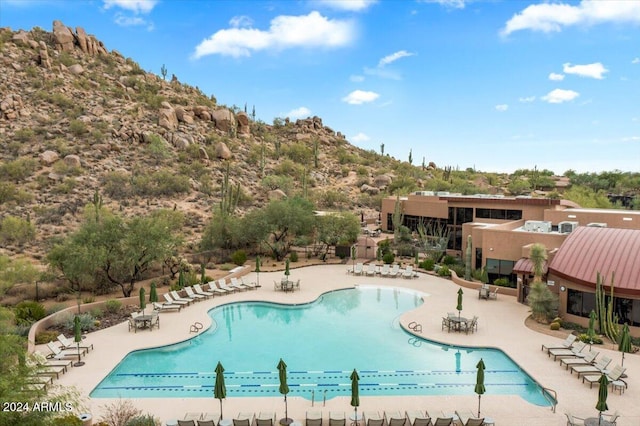 view of pool featuring a patio area