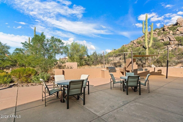 view of patio / terrace with an outdoor kitchen