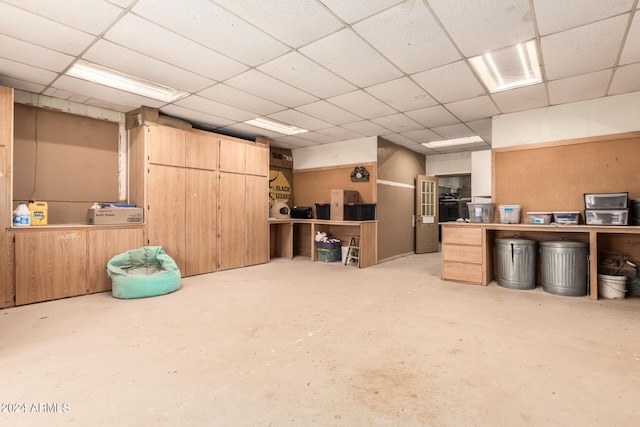 basement with a drop ceiling