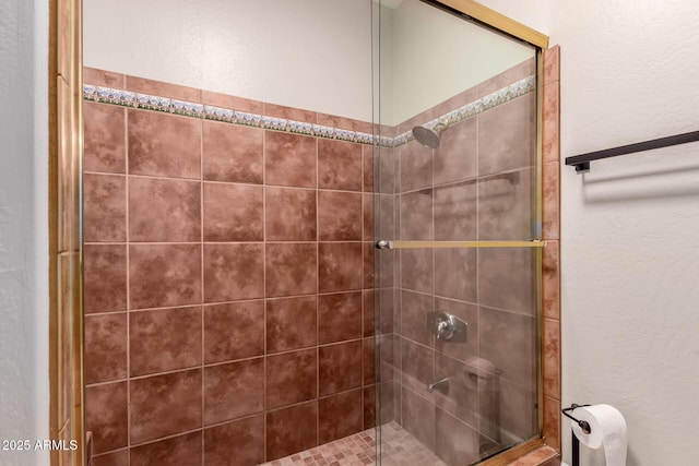 14602 N 63rd Pl, Scottsdale, AZ 85254 - bathroom featuring a stall shower and a textured wall