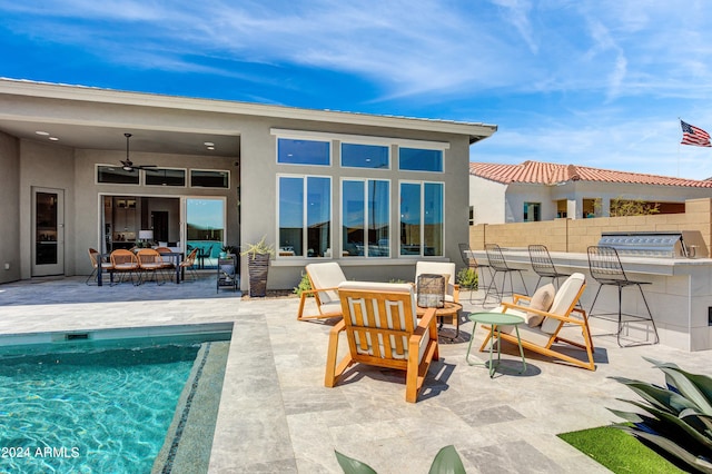 exterior space with a patio and an outdoor hangout area