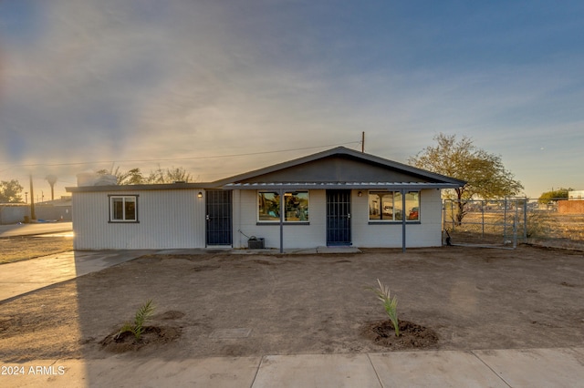 view of single story home