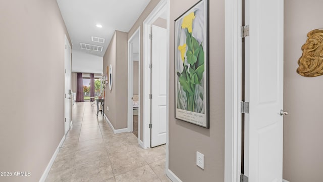 37820 W San Sisto Ave, Maricopa, AZ 85138 - hallway featuring baseboards, visible vents, and light tile patterned floors