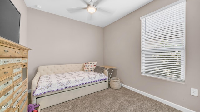 37820 W San Sisto Ave, Maricopa, AZ 85138 - carpeted bedroom with baseboards and ceiling fan
