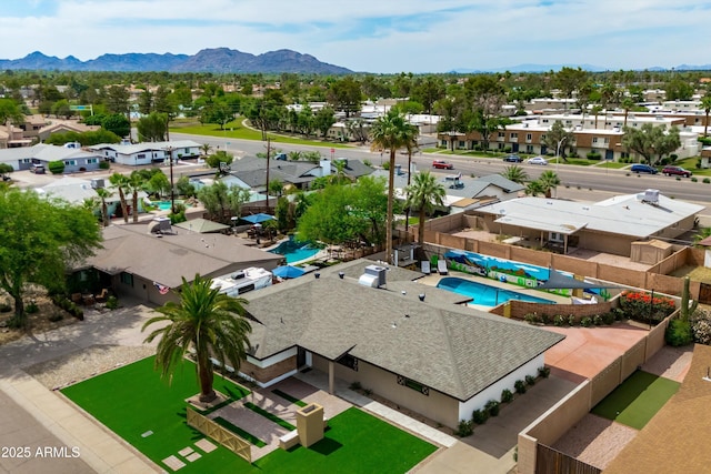 8214 E Northland Dr, Scottsdale, AZ 85251 - aerial perspective of suburban area featuring mountains and a pool