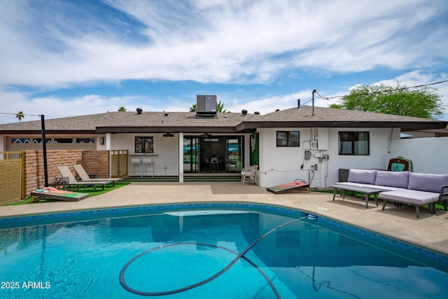 8214 E Northland Dr, Scottsdale, AZ 85251 - swimming pool featuring a patio area, central AC, and outdoor lounge area