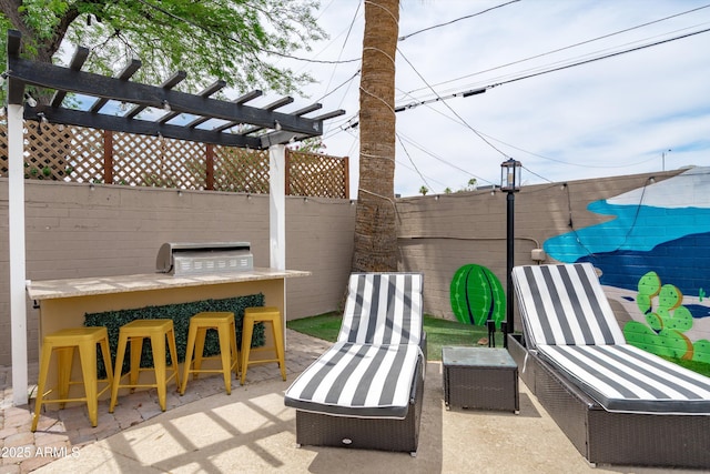 8214 E Northland Dr, Scottsdale, AZ 85251 - fenced backyard with a patio area and a pergola