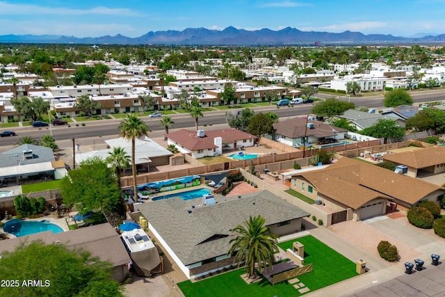 8214 E Northland Dr, Scottsdale, AZ 85251 - aerial perspective of suburban area featuring a pool and a mountain backdrop