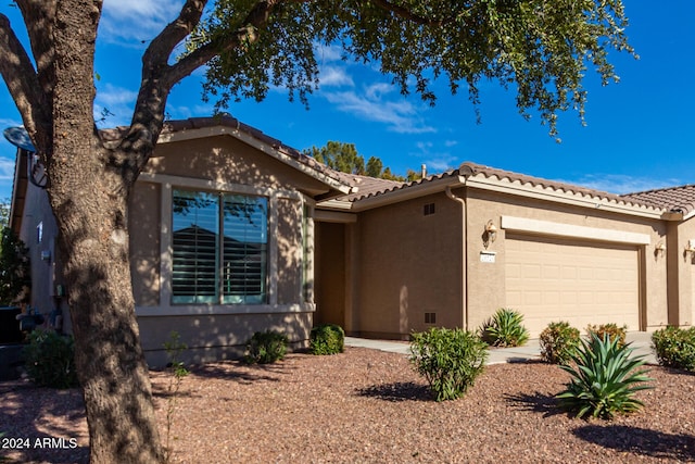 view of front facade with a garage