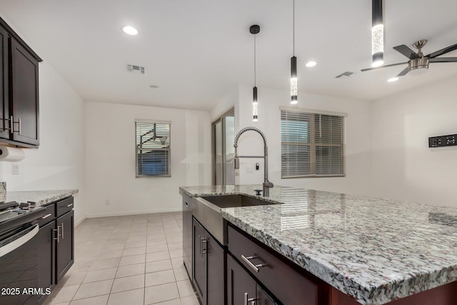 2792 E James Ave, San Tan Valley, AZ 85143 - kitchen featuring dishwasher, recessed lighting, ceiling fan, and visible vents