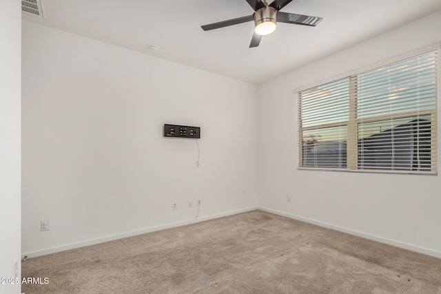 2792 E James Ave, San Tan Valley, AZ 85143 - unfurnished room featuring baseboards, carpet flooring, visible vents, and a ceiling fan