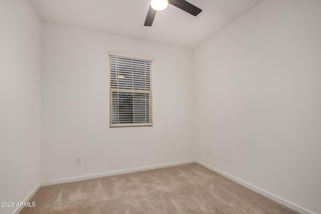 2792 E James Ave, San Tan Valley, AZ 85143 - spare room with light colored carpet, baseboards, and a ceiling fan