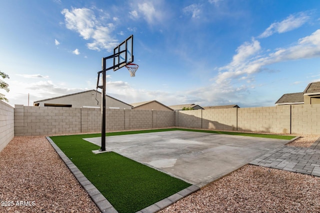 2792 E James Ave, San Tan Valley, AZ 85143 - view of sport court featuring a fenced backyard and basketball hoop