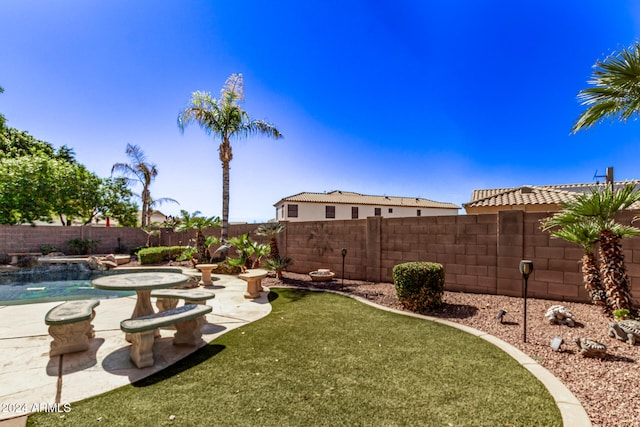 view of yard with a patio area