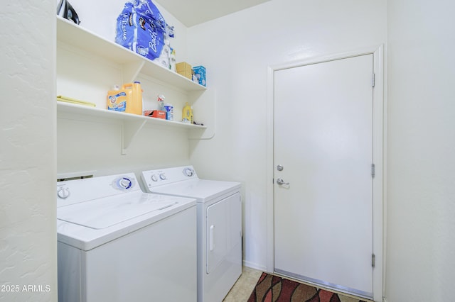 laundry area with independent washer and dryer