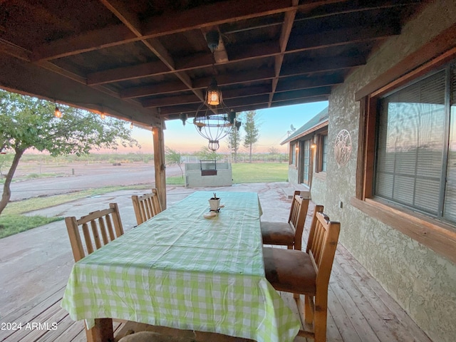 view of deck at dusk