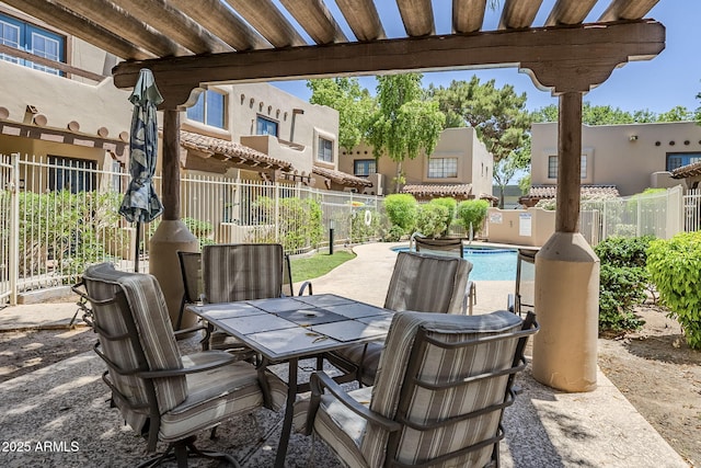 1446 E Grovers Ave Unit 13, Phoenix, AZ 85022 - view of patio with outdoor dining space and a community pool
