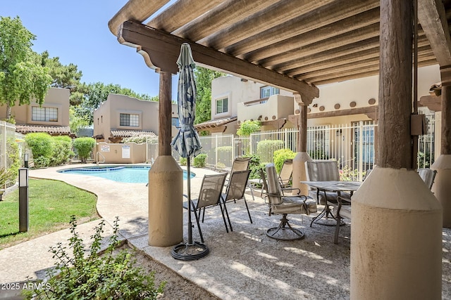 1446 E Grovers Ave Unit 13, Phoenix, AZ 85022 - fenced backyard featuring a patio area and a community pool