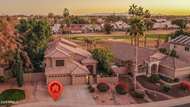 aerial view with a residential view