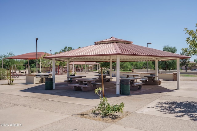 view of home's community featuring a gazebo and a patio