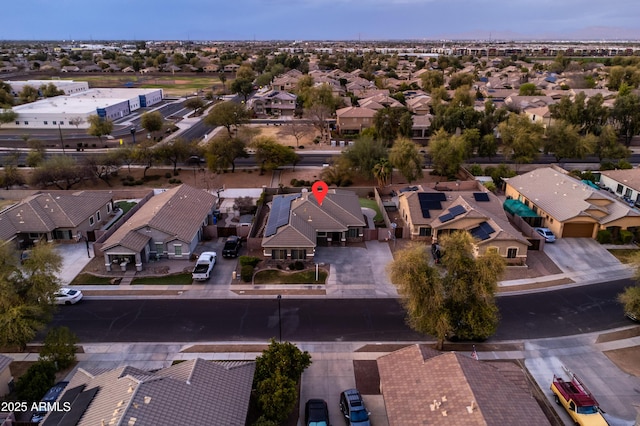 bird's eye view with a residential view