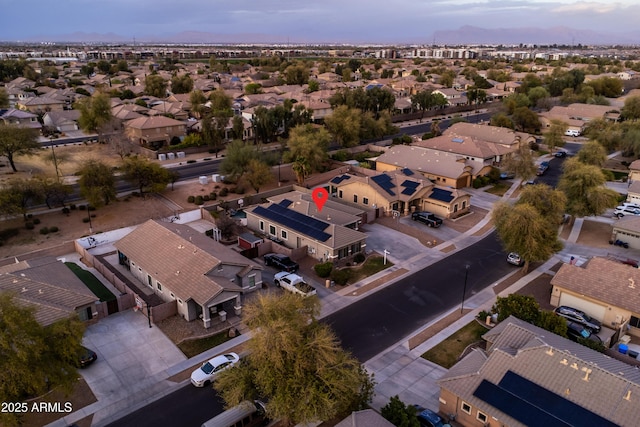 bird's eye view featuring a residential view