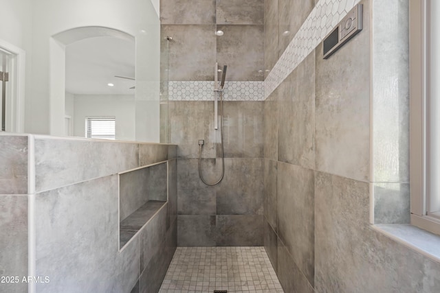 bathroom with walk in shower