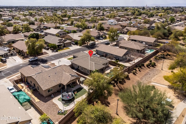 drone / aerial view with a residential view