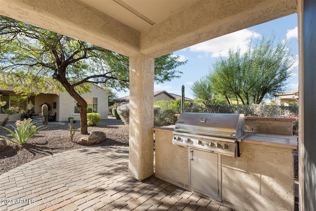 view of patio / terrace with grilling area and exterior kitchen