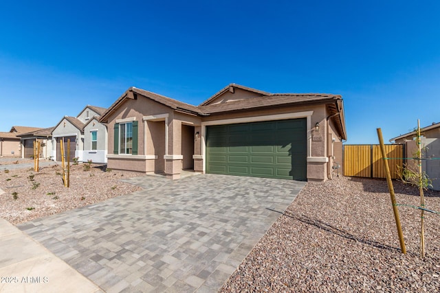 view of front facade with a garage