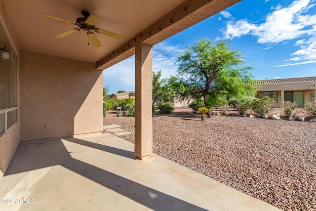 view of patio / terrace with ceiling fan