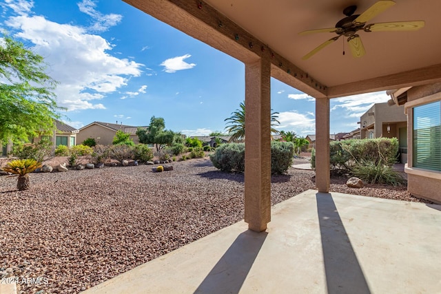 view of patio / terrace with ceiling fan