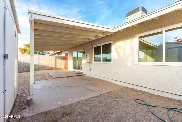 view of patio / terrace featuring central AC unit