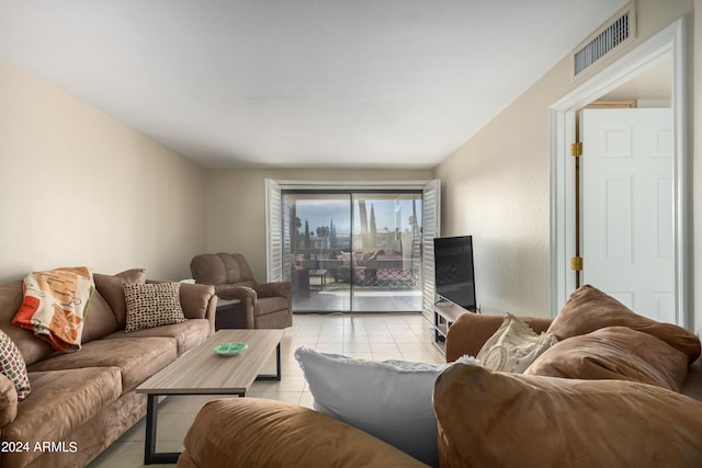 view of tiled living room