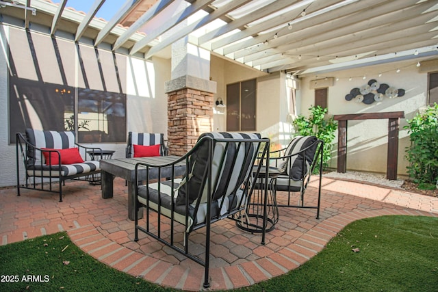 view of patio with a pergola