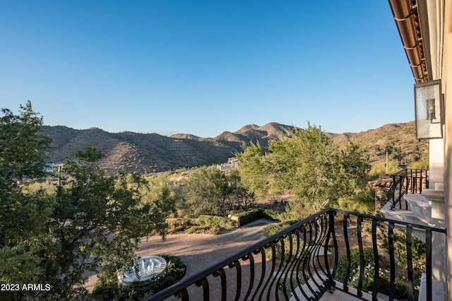 balcony with a mountain view