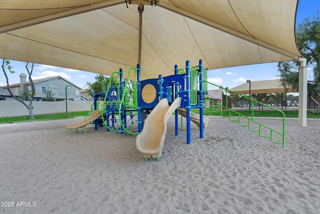 community play area with fence