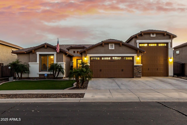 view of front facade with a garage