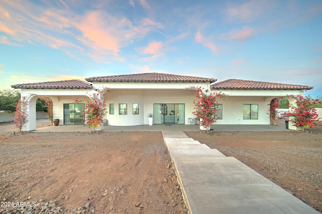 view of front facade featuring a patio area