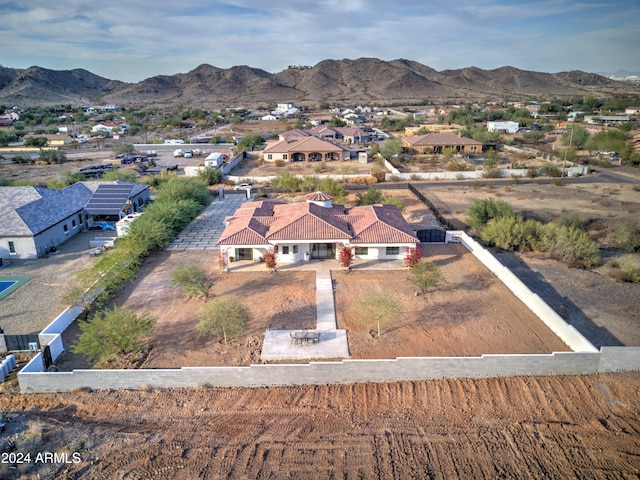 drone / aerial view with a mountain view