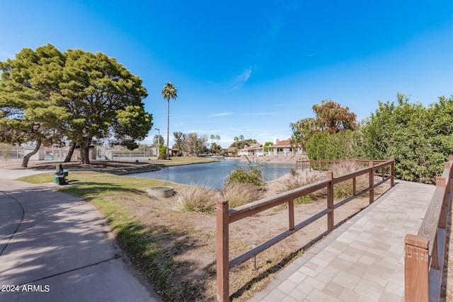 view of property's community featuring a water view