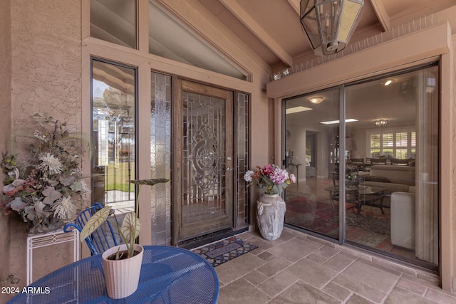 doorway to property with french doors