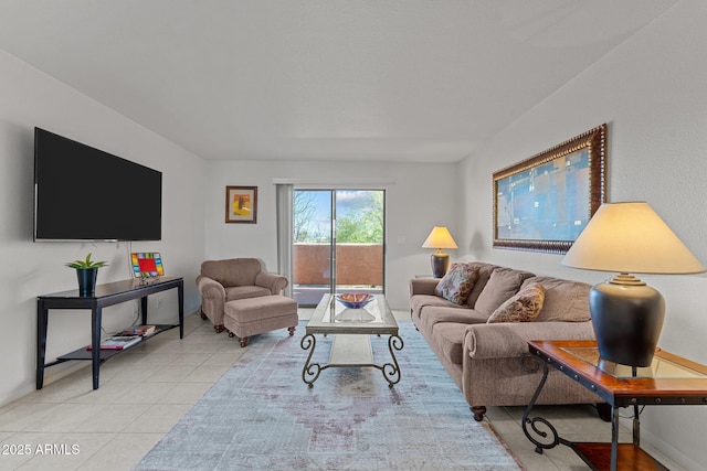 view of tiled living room