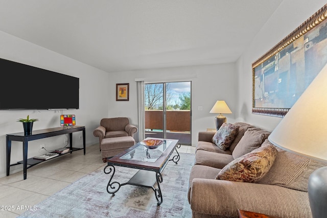 view of tiled living room