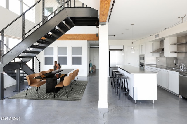 dining room with sink