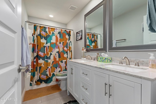 5702 S Beck Ave, Tempe, AZ 85283 - full bath featuring visible vents, a sink, tile patterned floors, and double vanity
