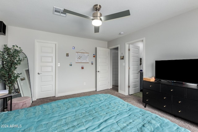 5702 S Beck Ave, Tempe, AZ 85283 - carpeted bedroom featuring visible vents, baseboards, and ceiling fan